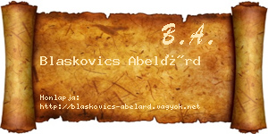 Blaskovics Abelárd névjegykártya